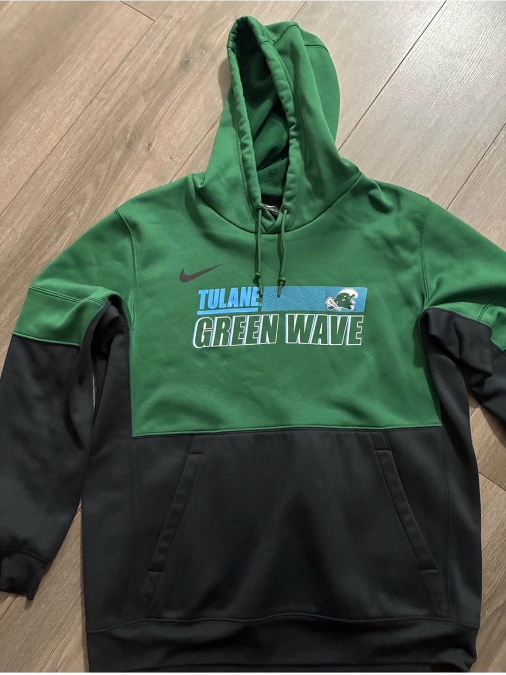 Nike Green and Black Tulane Green Wave Pullover Hoodie